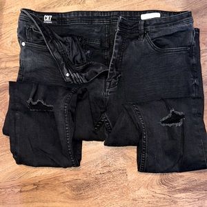 Men's Cristiano Ronaldo CR7 Denim Type-s Black Jeans - 34W x 34L Stretch Skinny